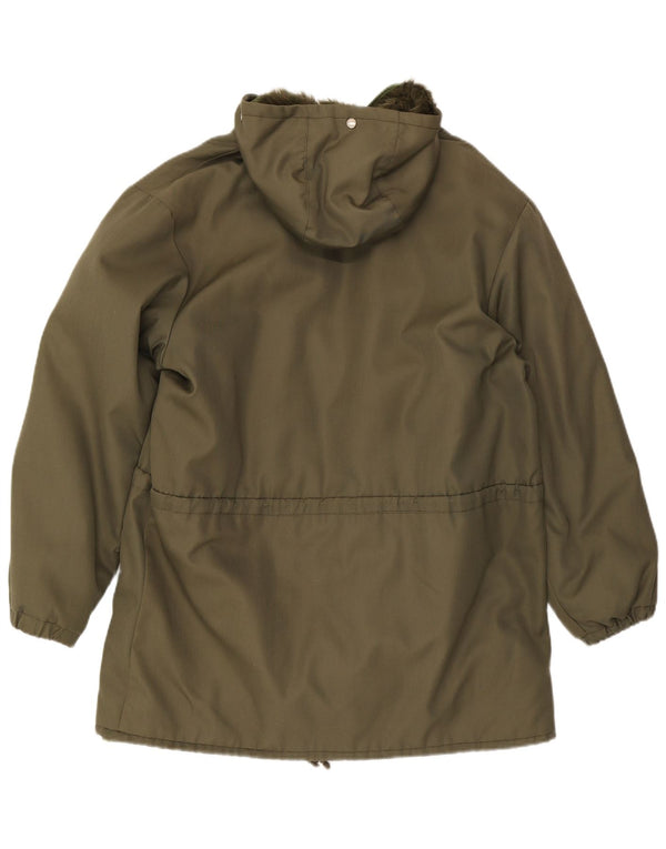 Jachetă parka cu glugă vintage pentru bărbați IT 50 Large Kaki