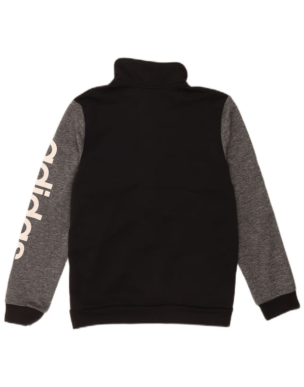 Jachetă de top pentru trening grafic Adidas pentru băieți 11-12 ani, negru, color block