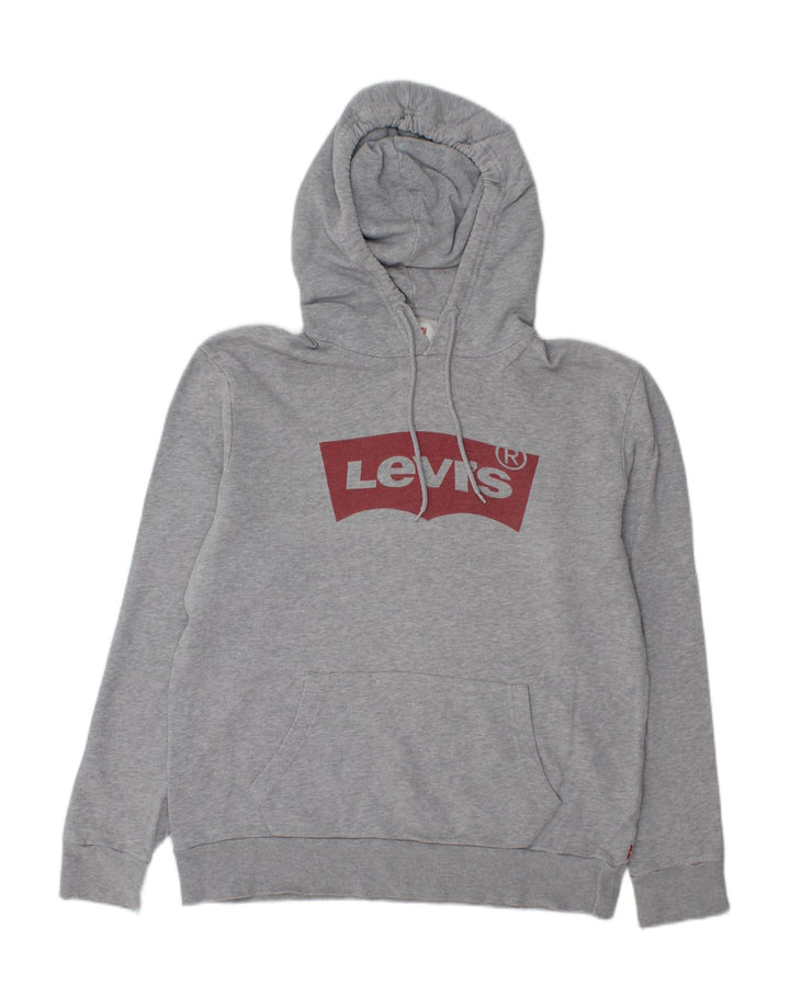 LEVI'S Mens Graphic Hoodie Jumper Medium Grey Cotton Vintage Levi's and Second-Hand Levi's from Messina Hembry 