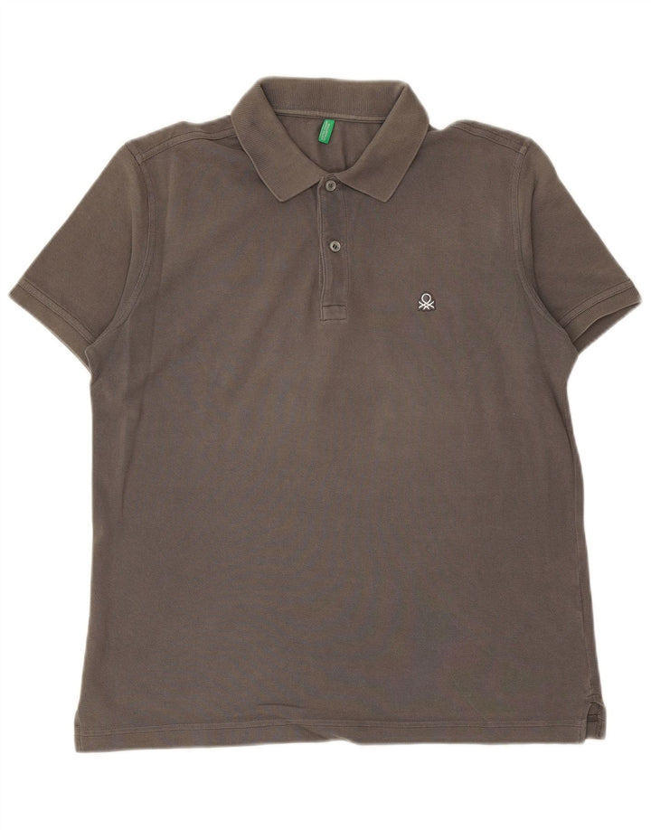 Tricou polo BENETTON pentru bărbați, gri mediu