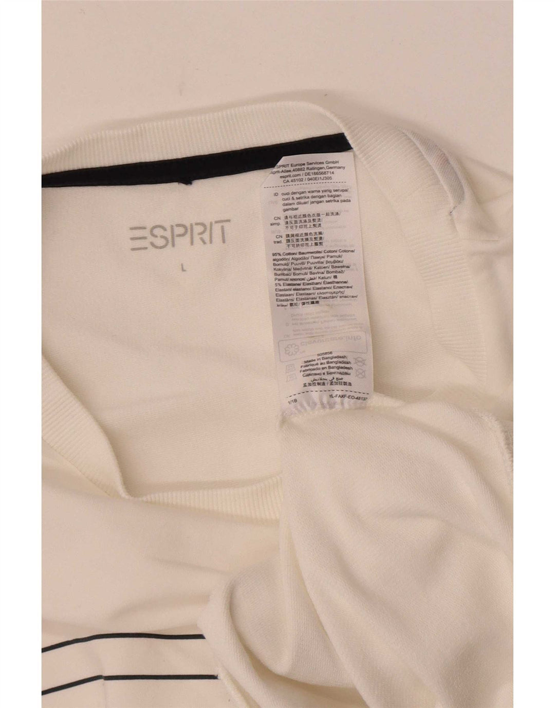 Esprit Pulover pentru damă, UK 16, mare, cu dungi albe, bumbac