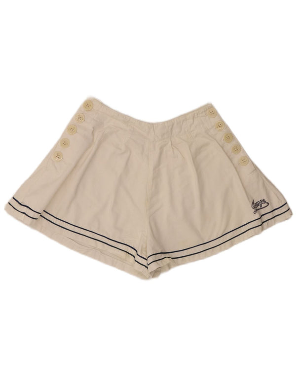 Pantaloni scurți casual vintage pentru femei, mediu W28, bumbac alb