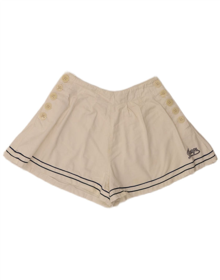 Pantaloni scurți casual vintage pentru femei, mediu W28, bumbac alb