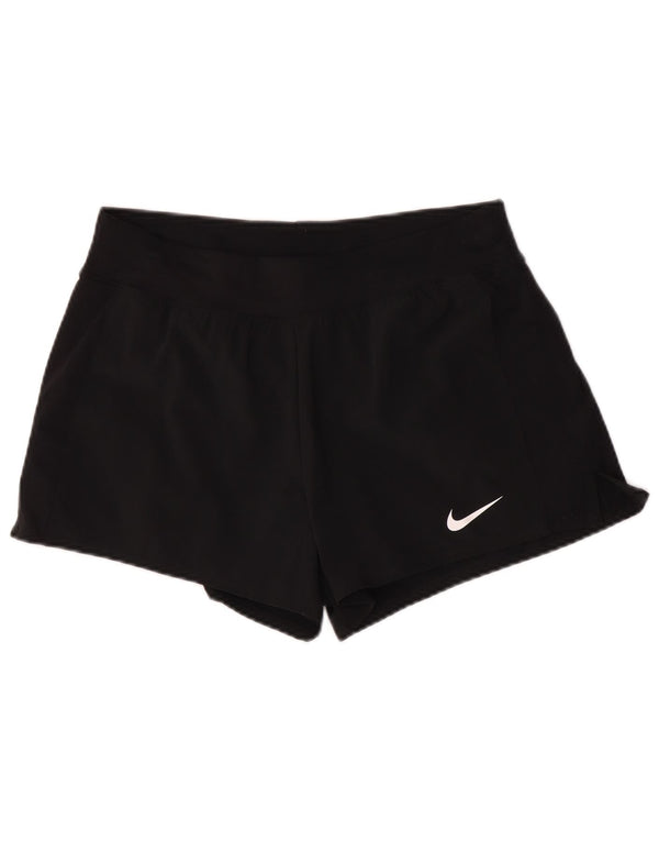 Pantaloni scurți sport Nike Dri Fit pentru femei UK 12 Poliester mediu negru