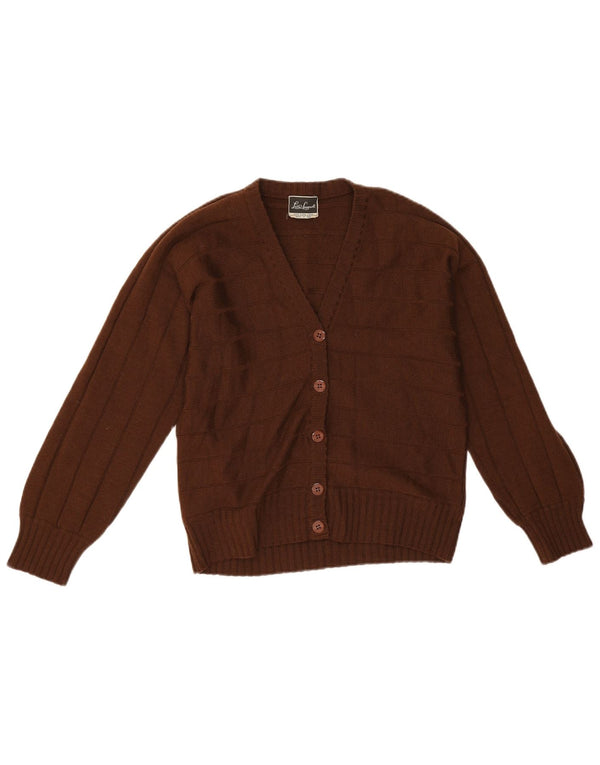 Pulover cardigan pentru femei Luisa Spagnoli UK 14 Lână cu dungi maro mediu