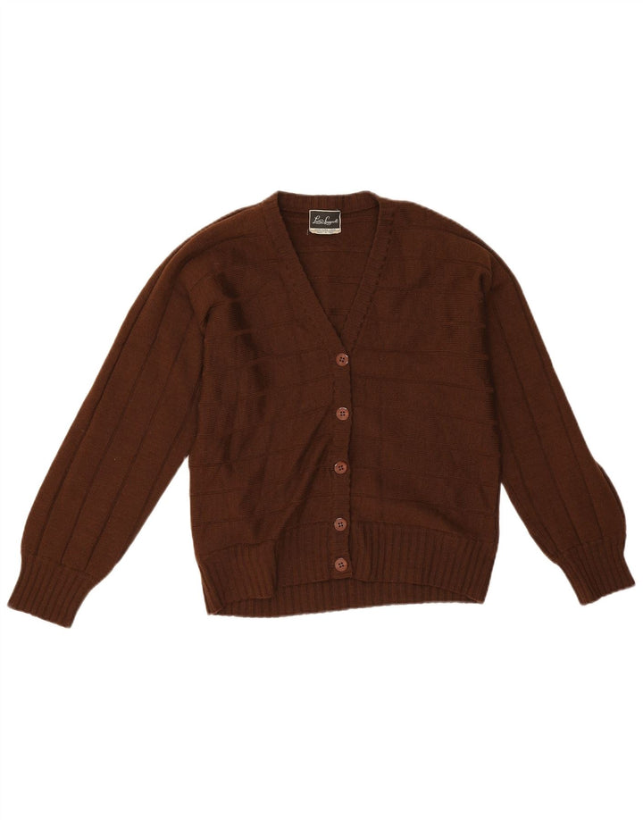 Pulover cardigan pentru femei Luisa Spagnoli UK 14 Lână cu dungi maro mediu