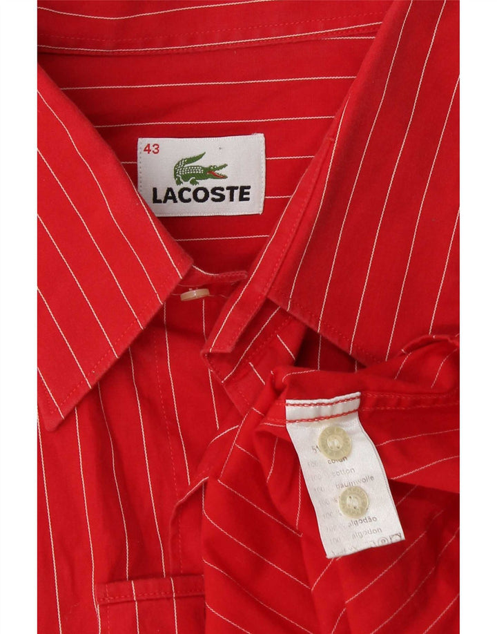 Cămașă bărbați Lacoste Mărimea 43 Bumbac cu dungi roșii mari