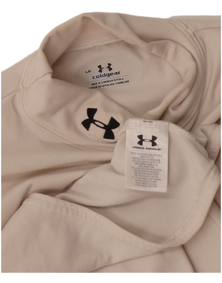 Bluză Under Armour Cold Gear pentru femei, cu mânecă lungă, mare, nailon alb