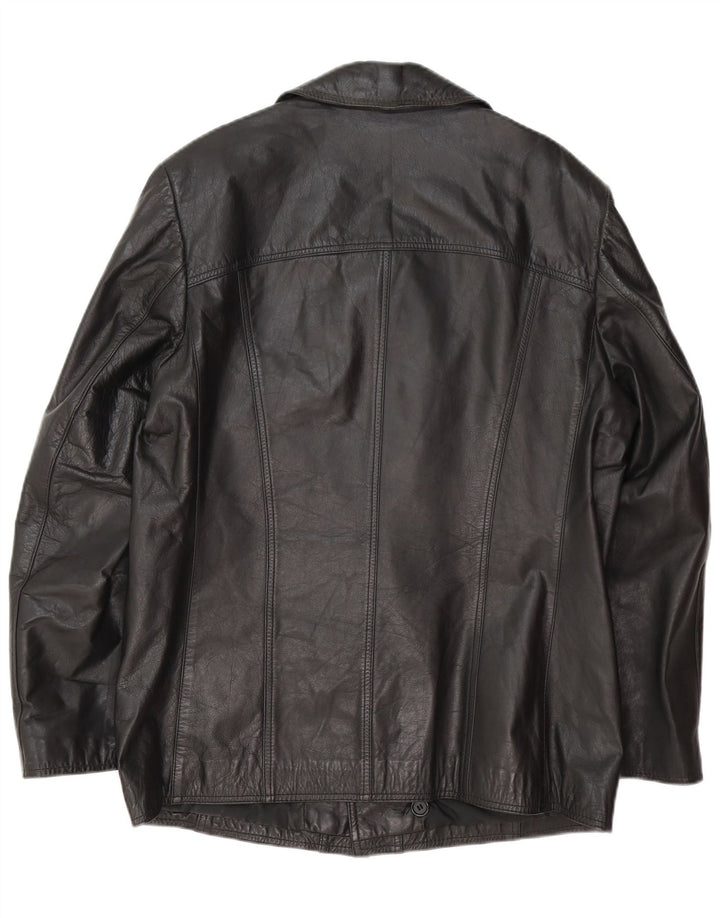 Jachetă de piele vintage pentru bărbați UK 38 Medium Black Leather
