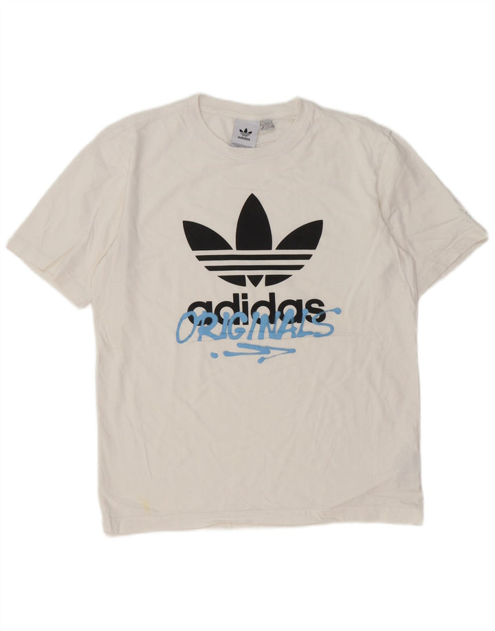 Tricou grafic pentru bărbați Adidas Top Medium White Bumbac