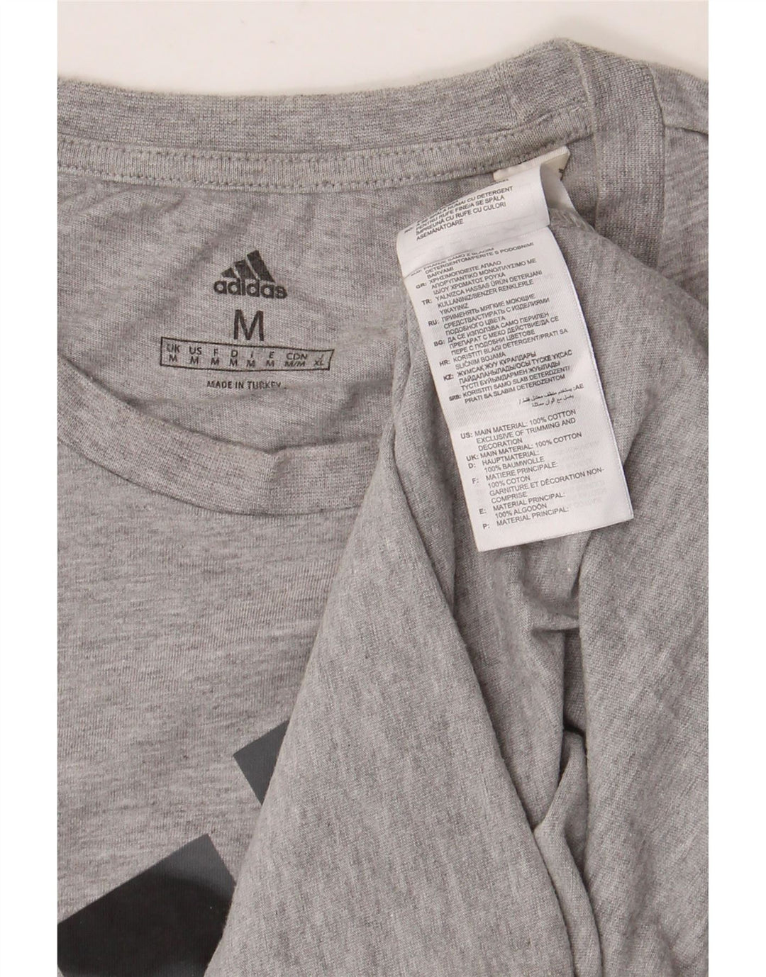 Tricou grafic pentru bărbați ADIDAS Top Mediu Gri bumbac cu pete