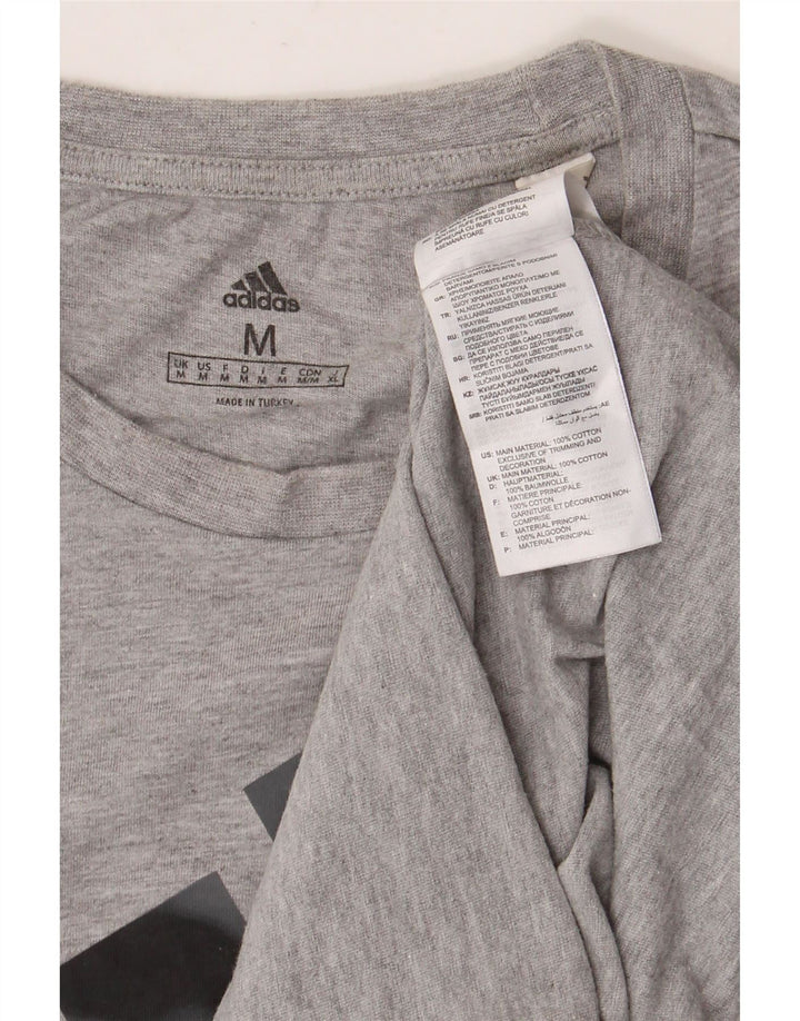 Tricou grafic pentru bărbați ADIDAS Top Mediu Gri bumbac cu pete