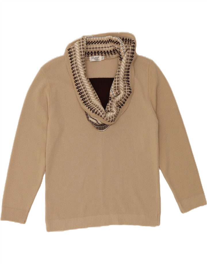 REFLECT Womens Roll Neck Jumper Sweater UK 10 Small Beige Acrylic Vintage Reflect and Second-Hand Reflect from Messina Hembry 