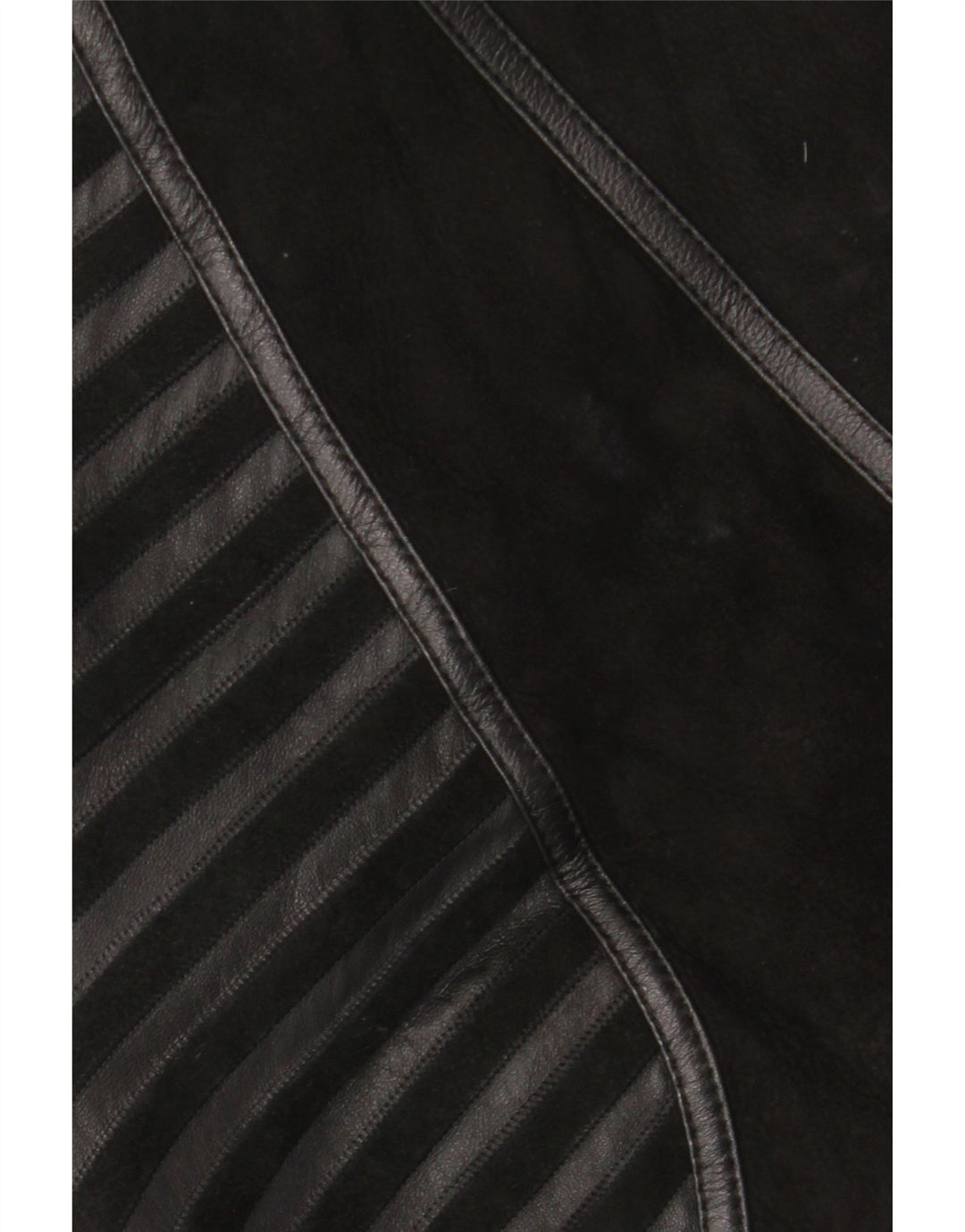 Jachetă din shearling vintage pentru femei UK 18 XL, piele cu dungi negre