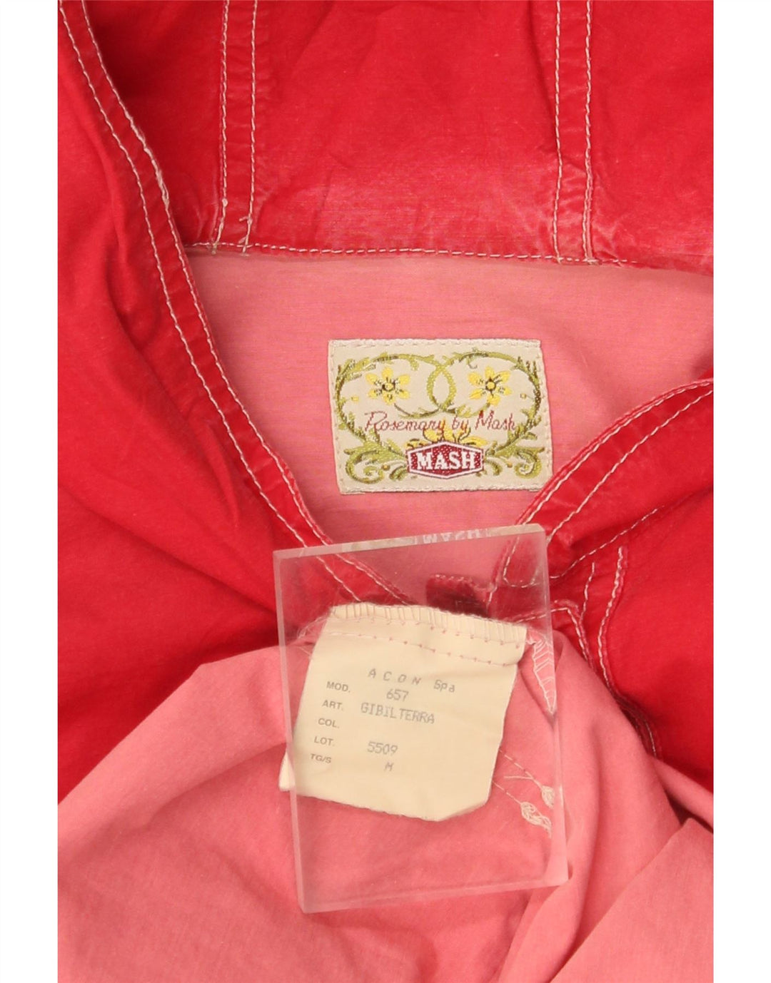 Jachetă utilitare MASH pentru femei, supradimensionată, cu glugă, UK 14, bumbac roșu mediu