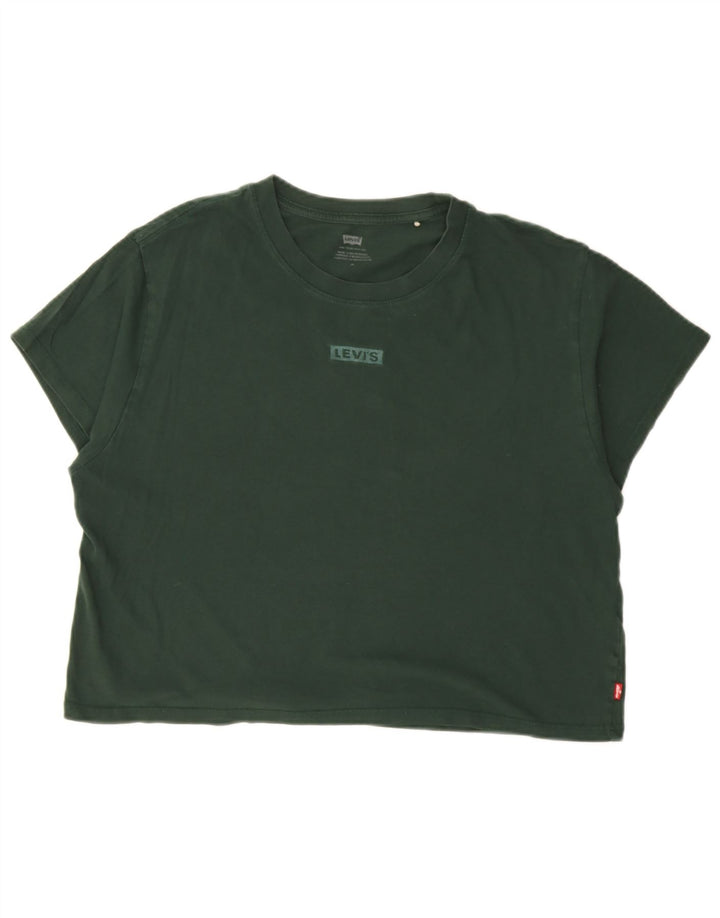 Tricou Crop Levi's pentru femei UK 14 Medium Green