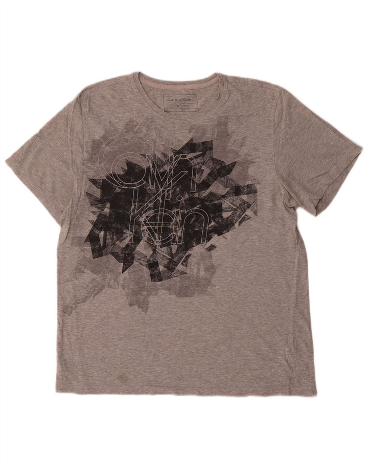 Tricou grafic Calvin Klein pentru bărbați Top mic din bumbac gri