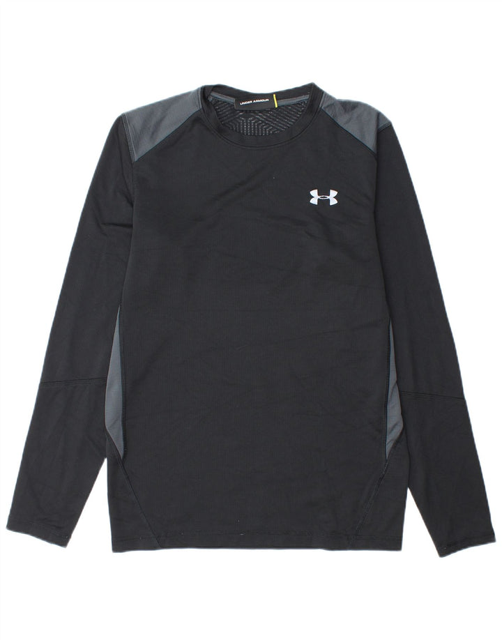 UNDER ARMOUR Top pentru bărbați cu mânecă lungă, mic, negru, poliester color bloc