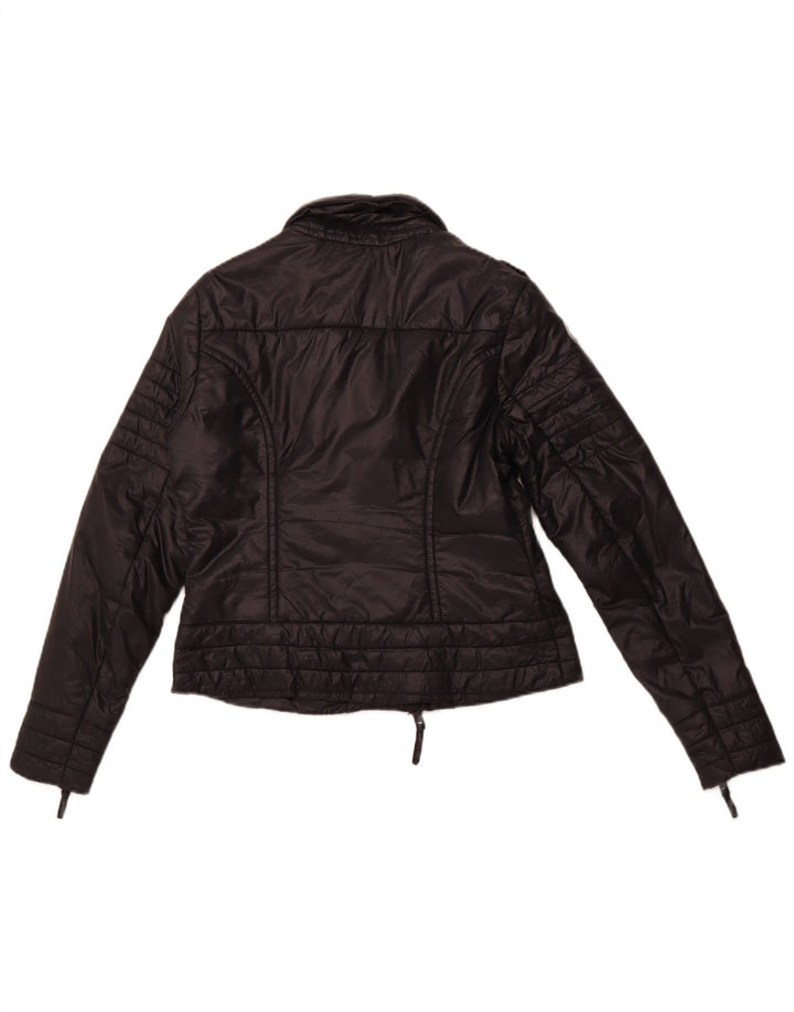 SUPERDRY Jachetă Crop Windbreaker pentru femei UK 12 Medium Black Nylon