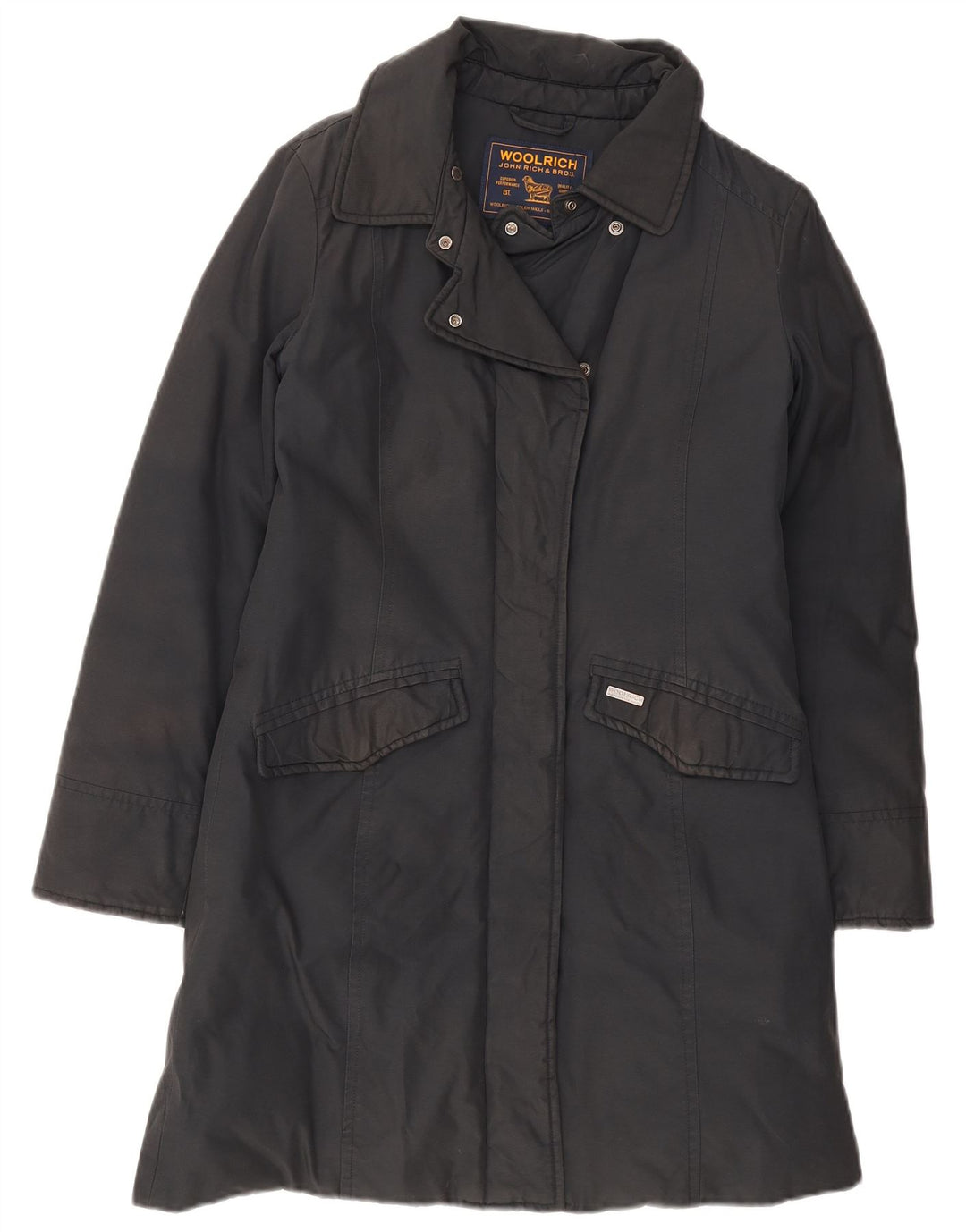 Palton căptușit pentru femei Woolrich UK 10 mic bumbac negru