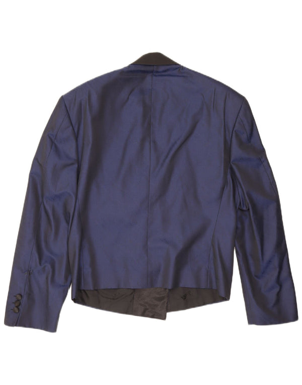 Jachetă Blazer pentru femei cu 1 nasture UK 16 mare, albastru bleumarin, bumbac