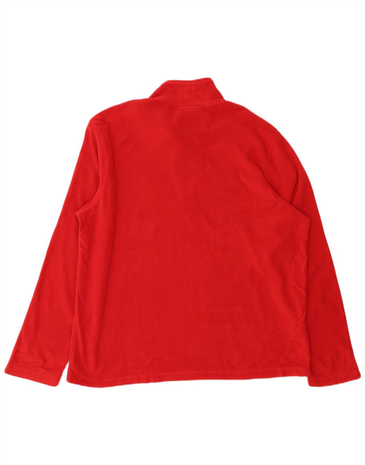 EDDIE BAUER Pulover pentru bărbați, cu fermoar și gât, poliester roșu XL