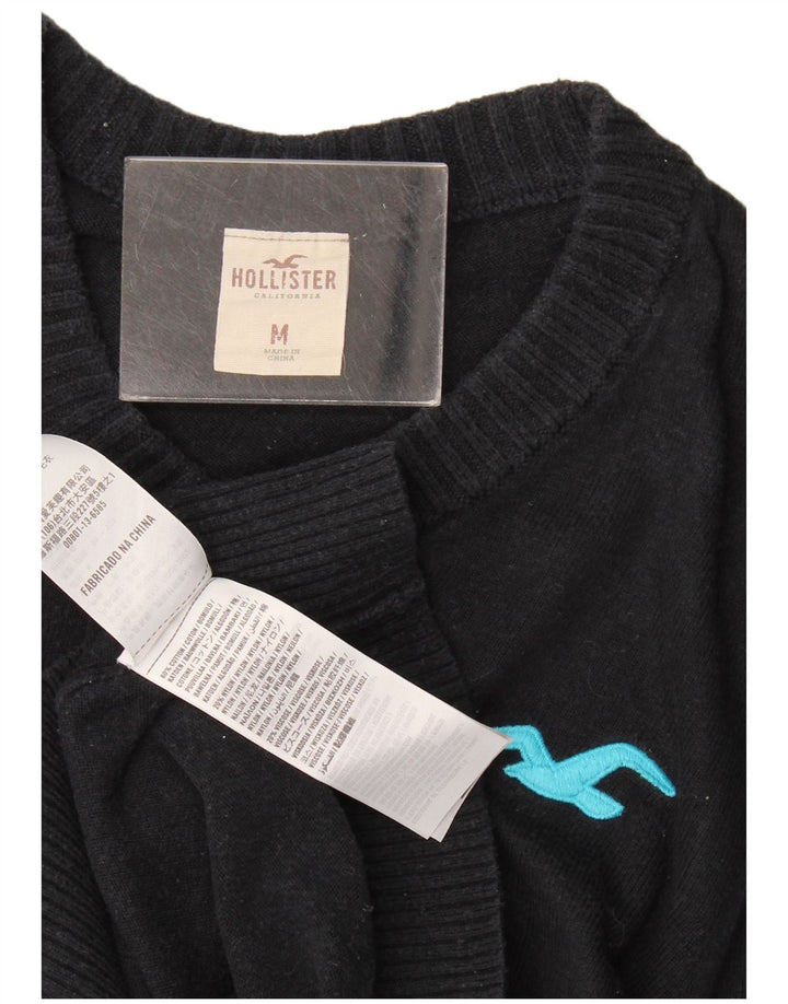 Pulover Hollister pentru bărbați cu decolteu în V, bumbac mediu albastru bleumarin