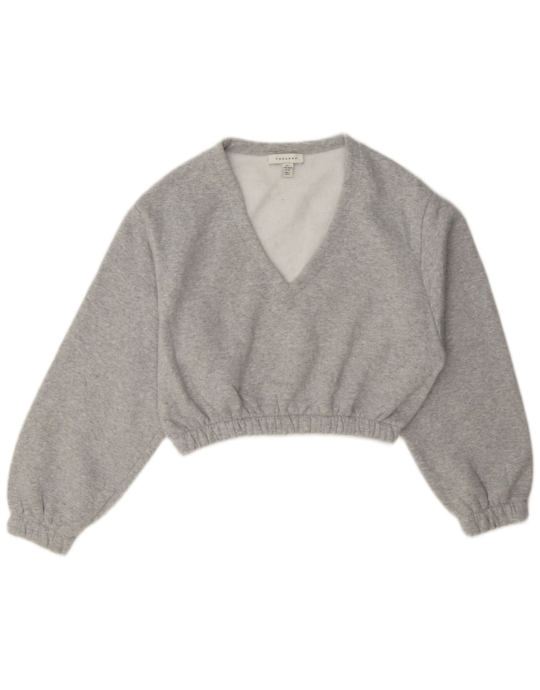 Topshop Pulover supradimensionat pentru femei Crop UK 10 Poliester mic gri