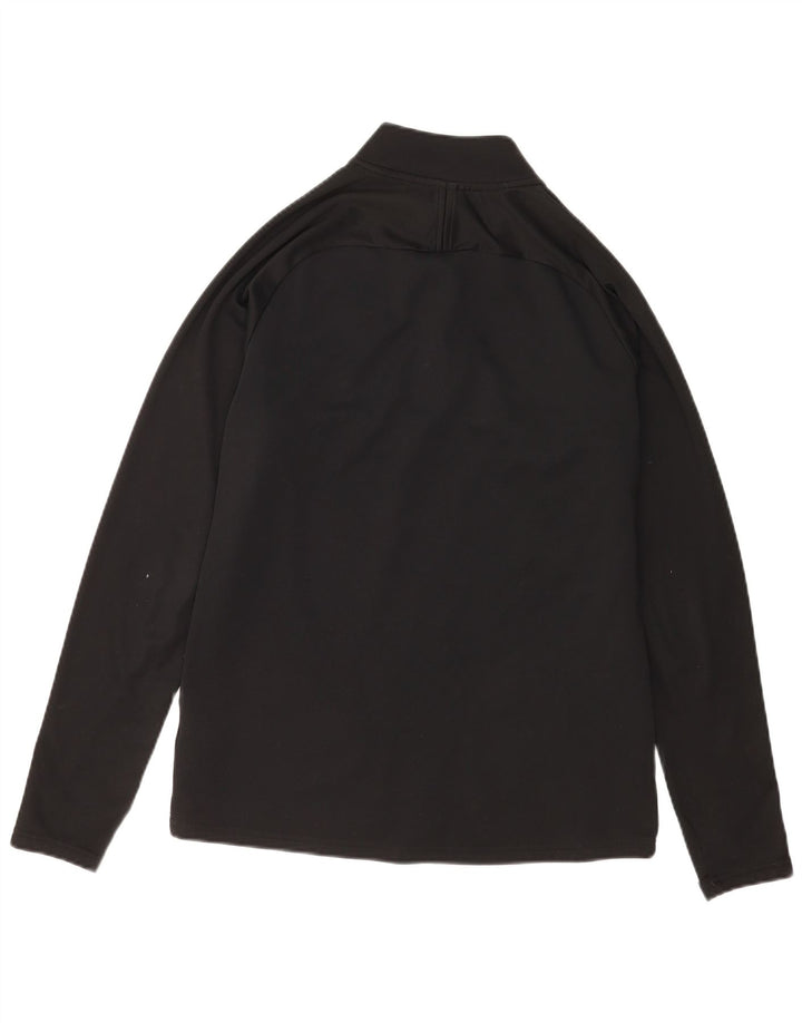 Top de trening pentru bărbați Dri Fit, cu fermoar și gât, negru, colorblock