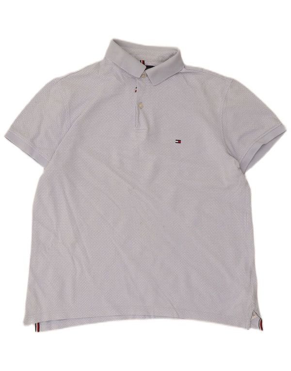 Tricou polo Tommy Hilfiger pentru bărbați, bumbac cu pete albastru mediu