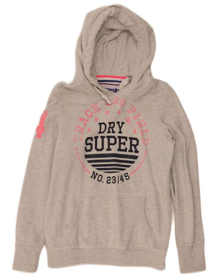 Pulover cu glugă grafic Superdry pentru bărbați, bumbac, gri mediu