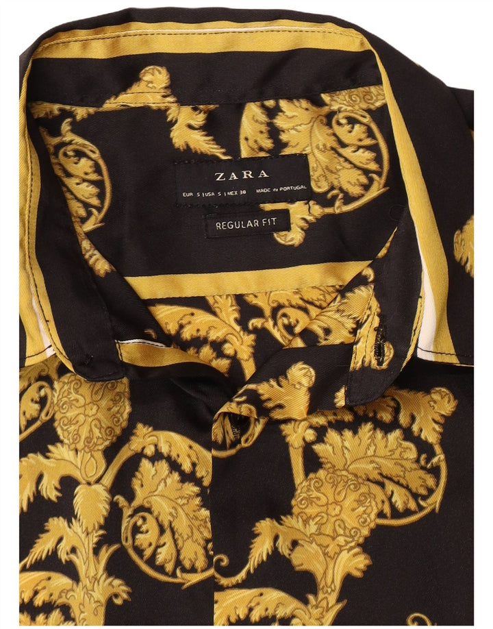 Cămașă pentru bărbați Zara, cu tăiere obișnuită, mică, neagră, cachetă