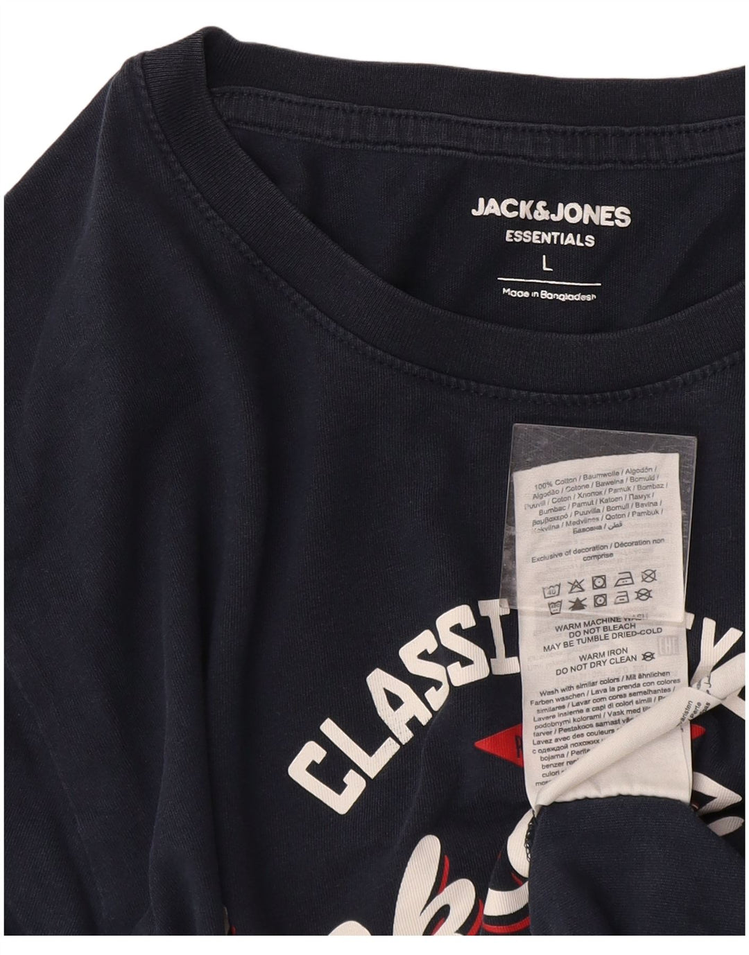 Tricou cu grafic Jack & Jones pentru bărbați Top mare din bumbac bleumarin
