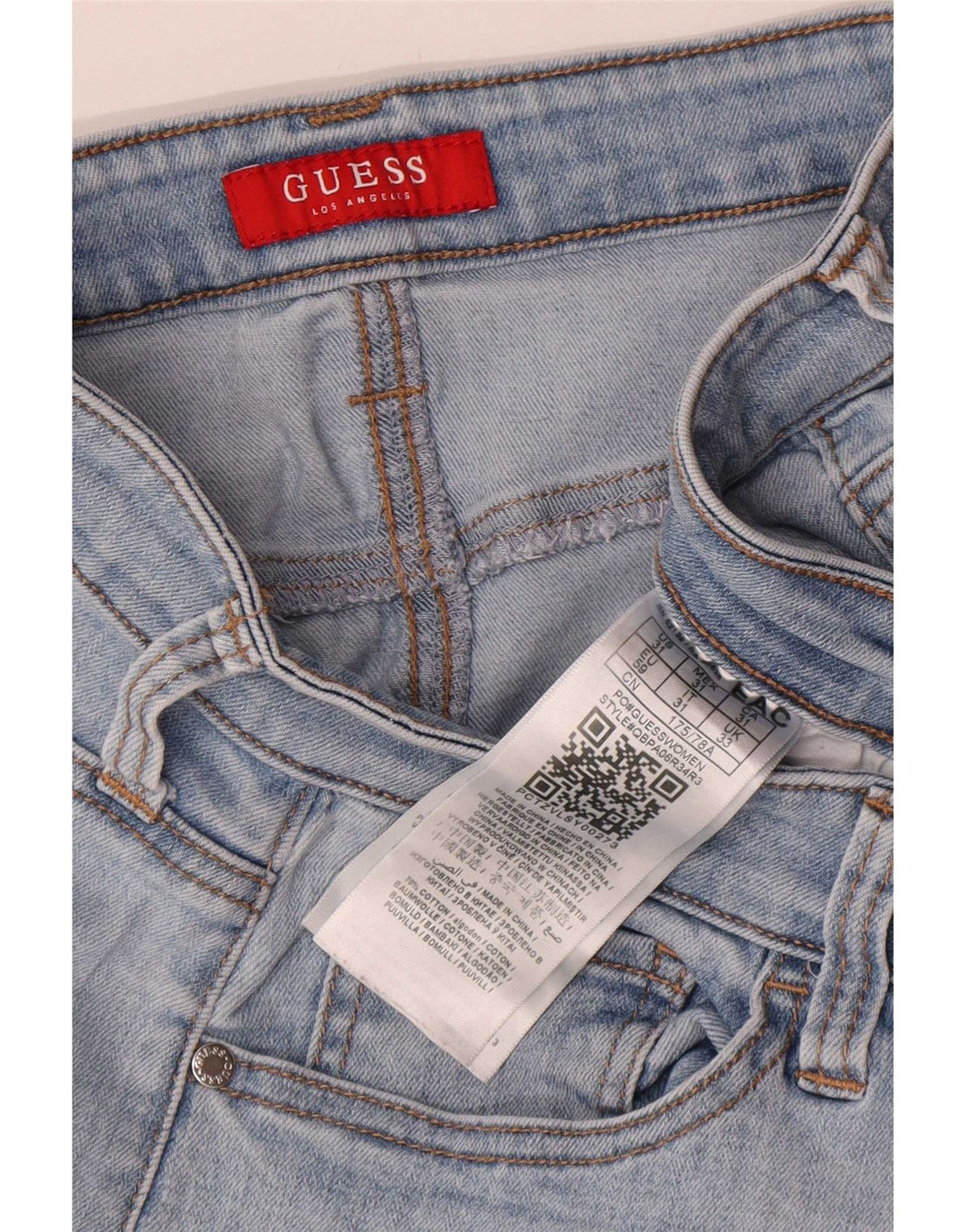 Blugi slim pentru femei Guess Distressed W33 L27 Bumbac albastru