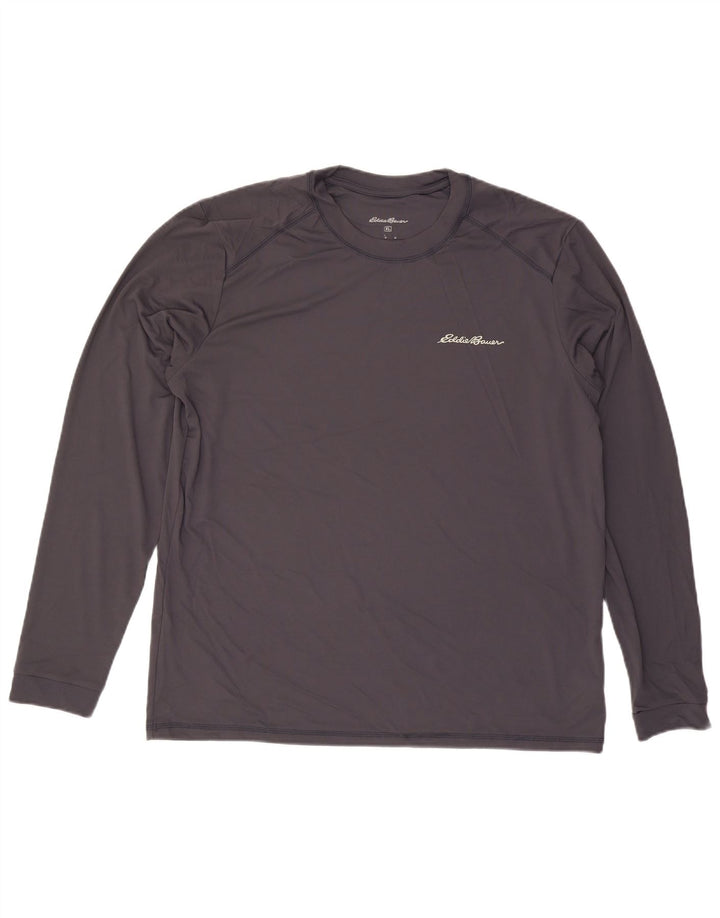 EDDIE BAUER Top grafic pentru bărbați cu mânecă lungă XL poliester gri