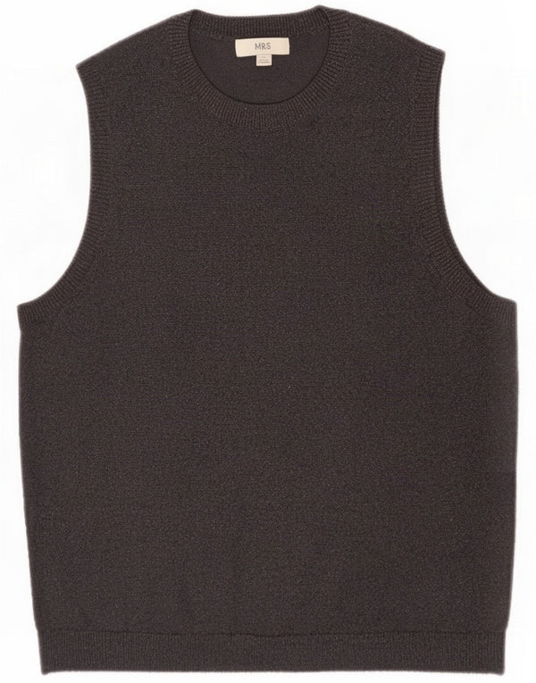 Marks & Spencer Womens Vest Top UK 18 XL Grey Flecked Viscose