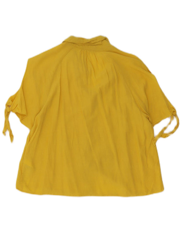 Bluză cămașă cu mânecă scurtă pentru femei Guess UK 8 Small Yellow Viscose