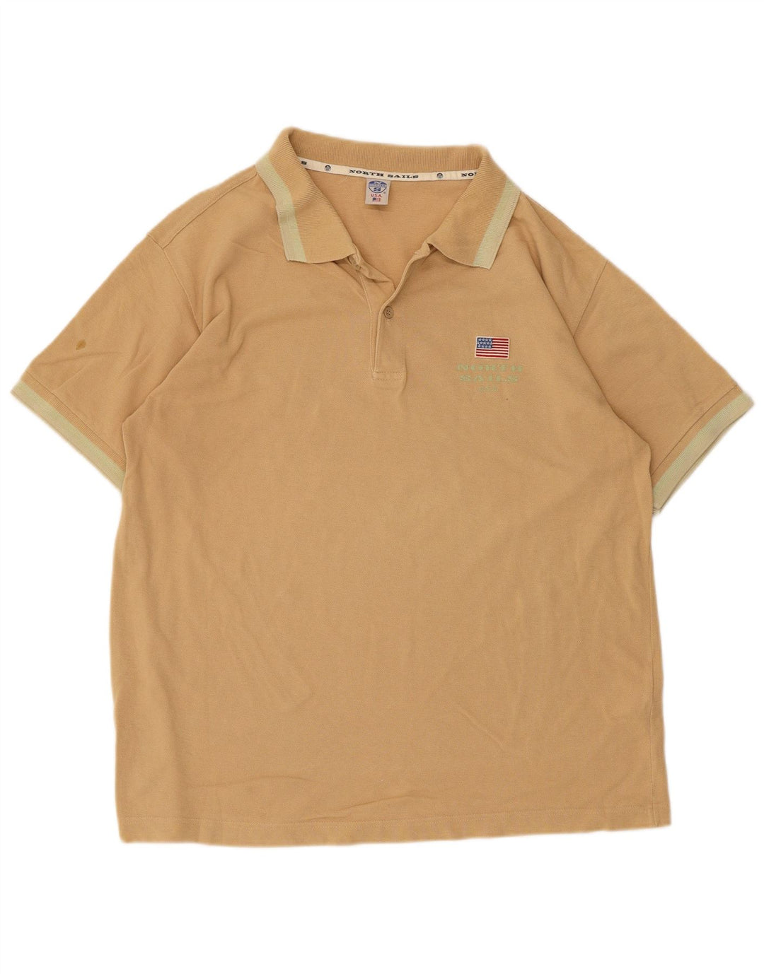 Tricou polo North Sails pentru bărbați, bumbac, bej mediu