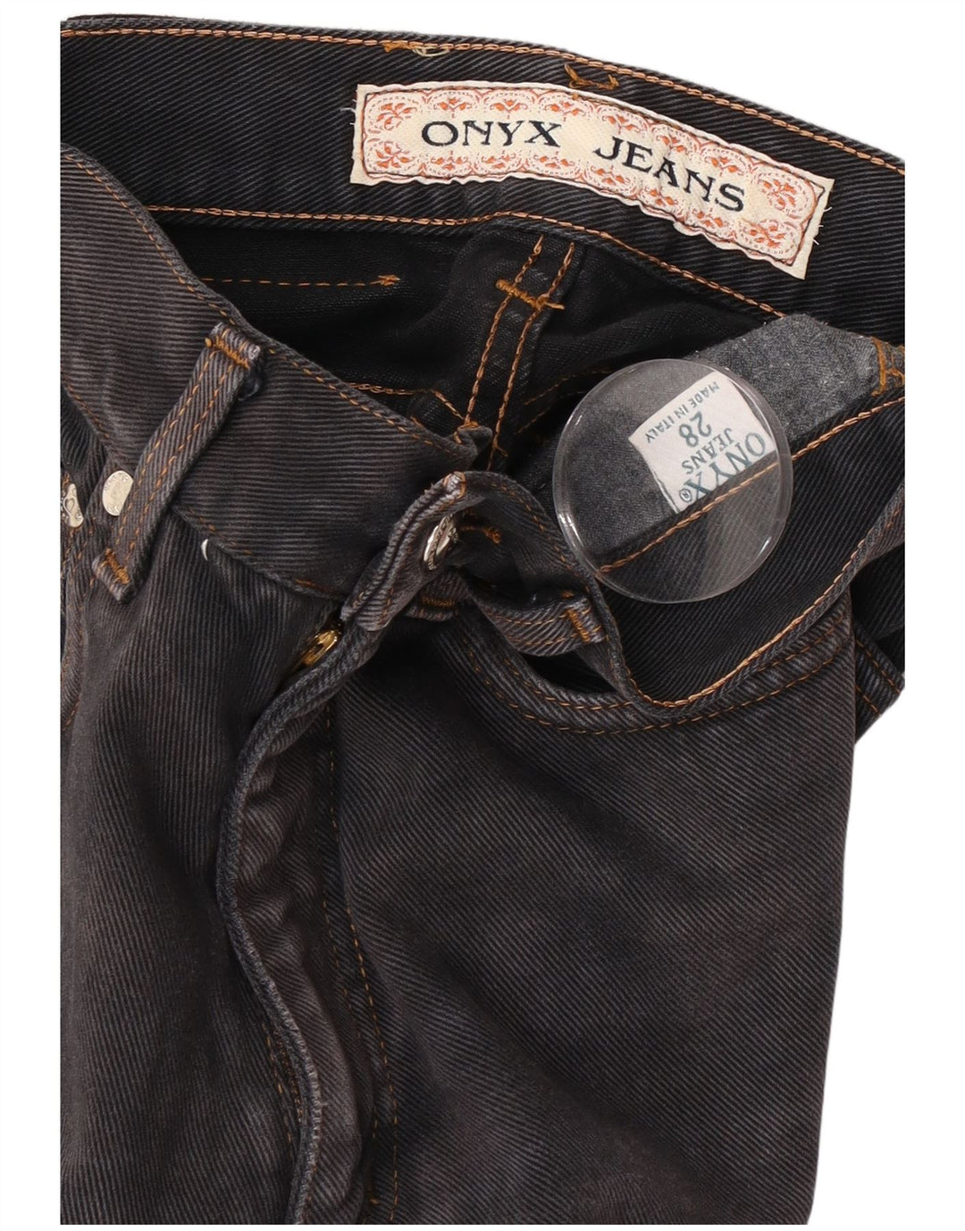 Blugi conici pentru femei Onyx W28 L31 bumbac negru