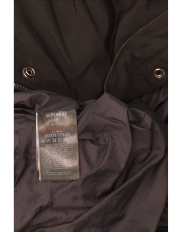 SUPERDRY Jachetă căptușită cu glugă pentru bărbați UK 36 Poliester negru mic