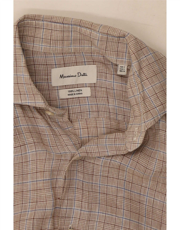 Cămașă Massimo Dutti pentru bărbați, in carouri mici, gri
