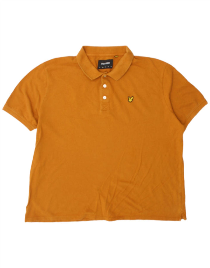 Tricou polo Lyle & Scott pentru bărbați, bumbac portocaliu 2XL