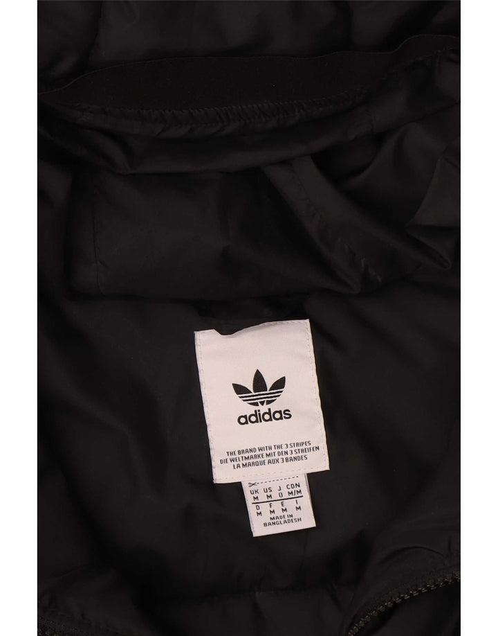 Jachetă căptușită cu glugă pentru bărbați Adidas, poliester mediu negru