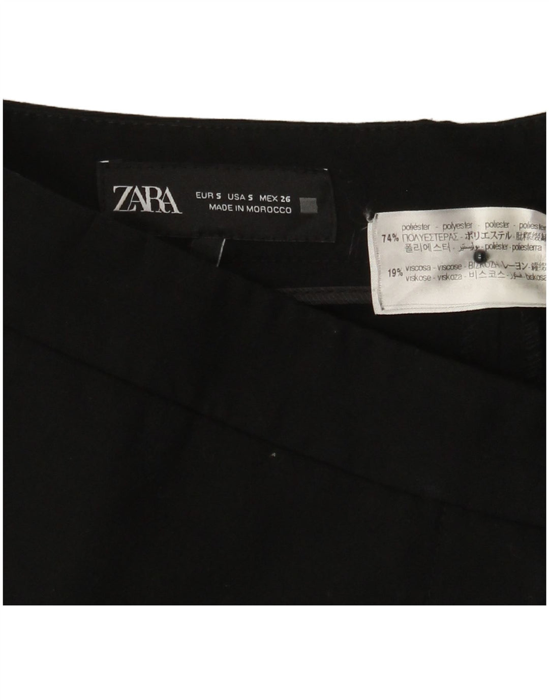 Pantaloni de costum pentru femei ZARA Bootcut Mici W26 L32 Poliester negru
