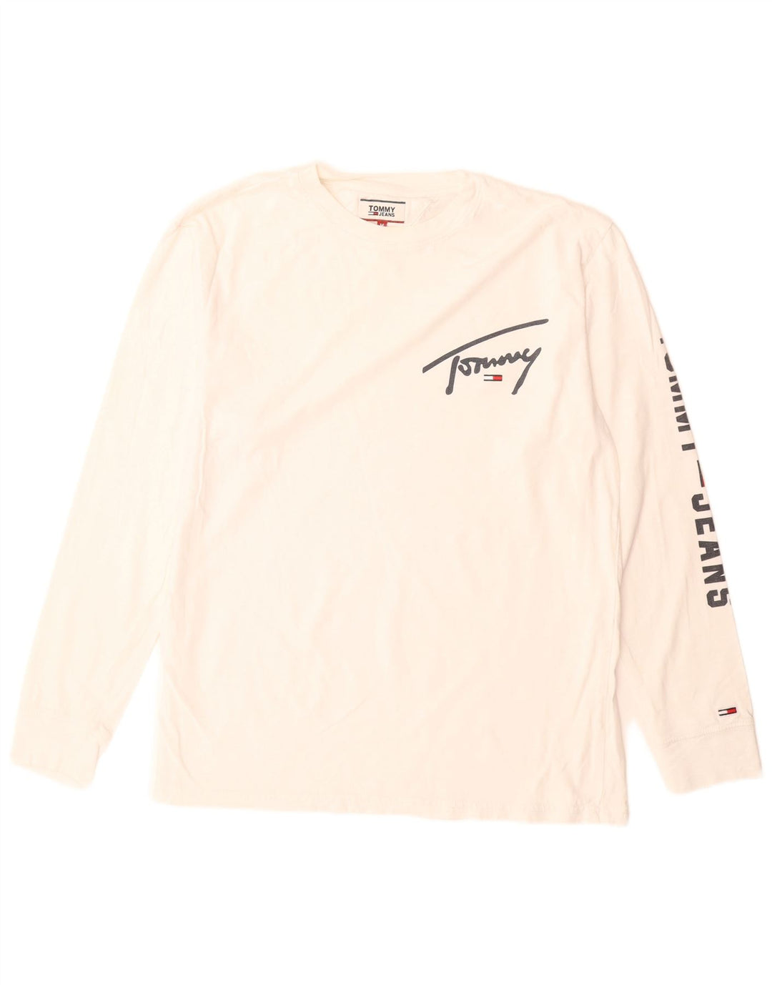 Top grafic pentru bărbați Tommy Hilfiger cu mânecă lungă, alb mediu