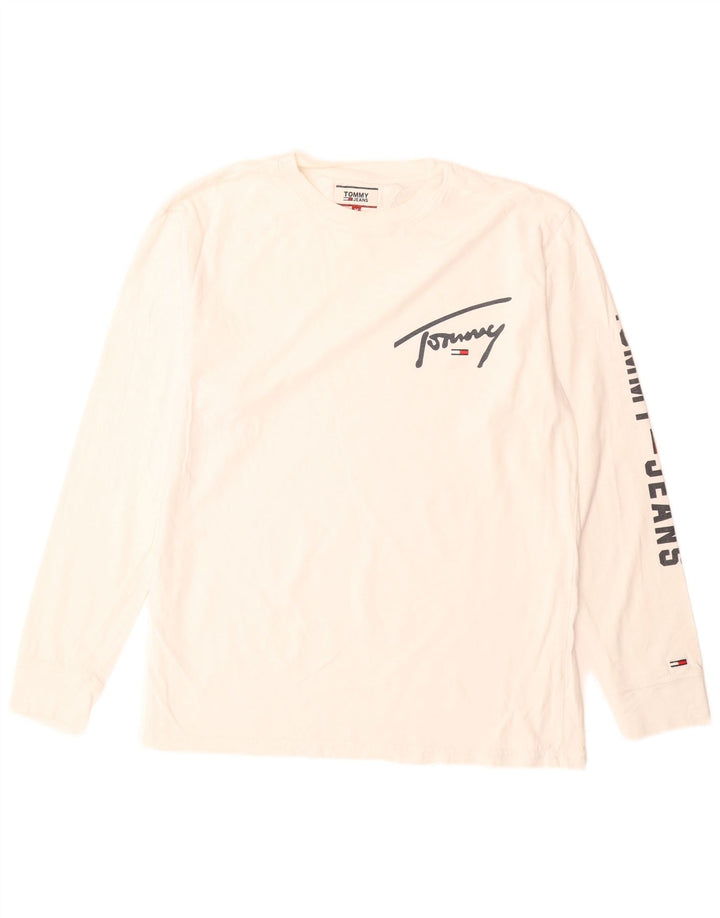 Top grafic pentru bărbați Tommy Hilfiger cu mânecă lungă, alb mediu
