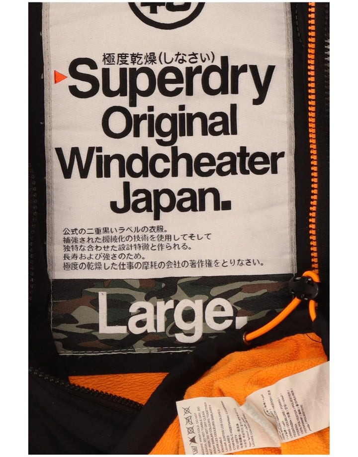 Superdry Windcheater Windbreaker Jacket pentru femei UK 16 Large Black