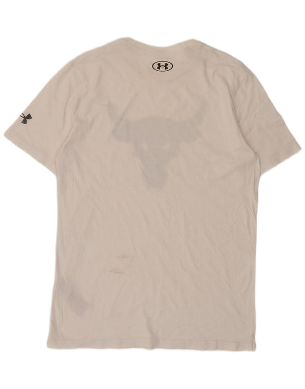 Tricou grafic Under Armour Project Rock Brahma Bull pentru bărbați Top Medium White