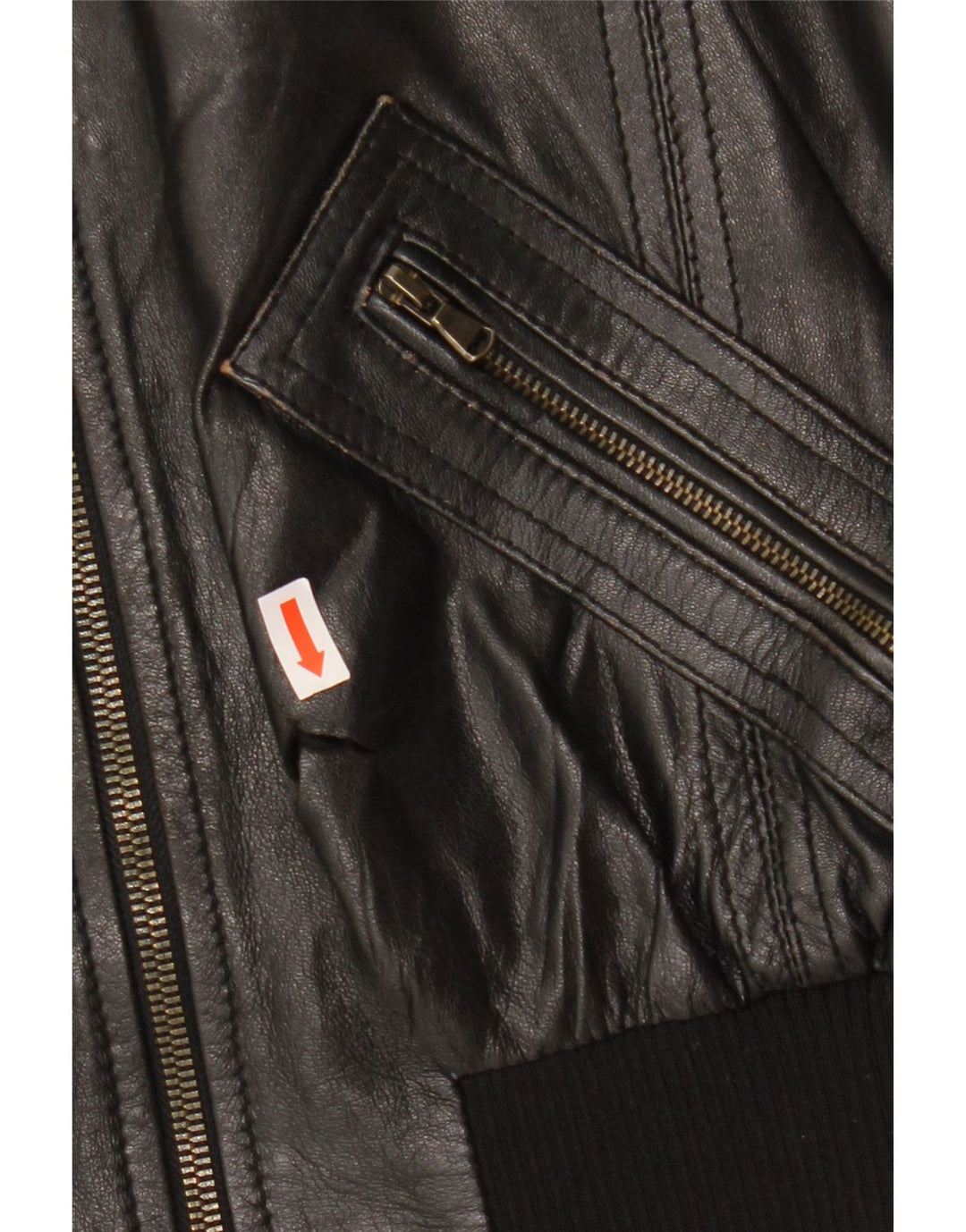 Jachetă de piele CINTI Crop Bomber pentru femei IT 46, mare, neagră