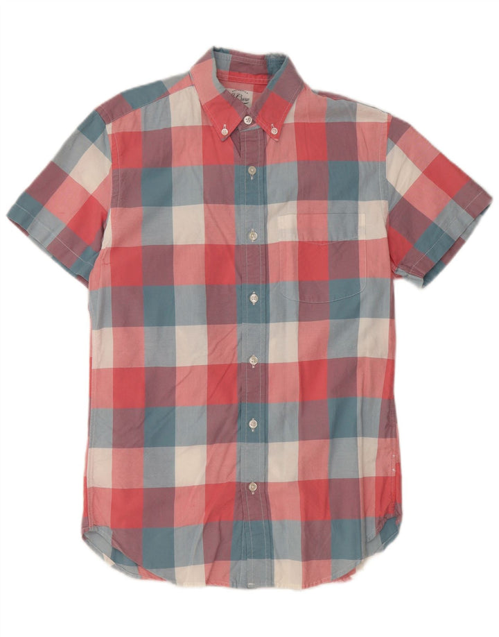 Cămașă cu mânecă scurtă pentru bărbați J. CREW XS, bumbac cu carouri multicolore